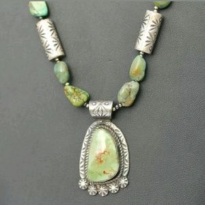 Gorgeous Signed Native Necklace Sterling Silver